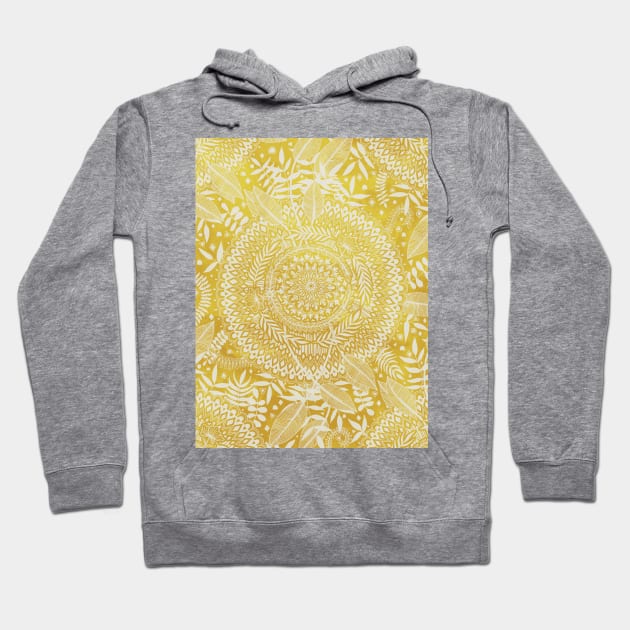 Medallion Pattern in Mustard and Cream Hoodie by micklyn